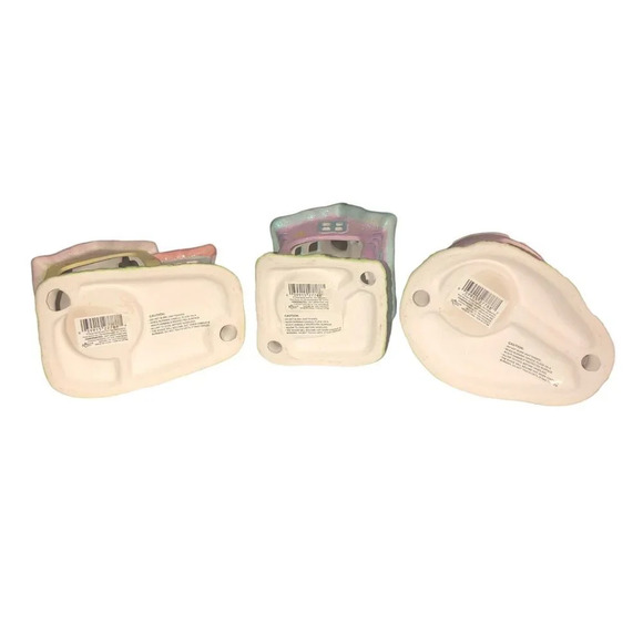 Vintage RUSS BERRIE Glitter Glam Easter Bunny Houses Votive Candle Holder Set 3 - Picture 6 of 9